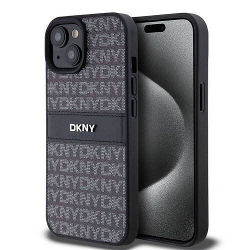 Apple iPhone 15 Kılıf DKNY Orjinal Lisanslı 3D Yazılı Repeat Texture Pattern Kapak