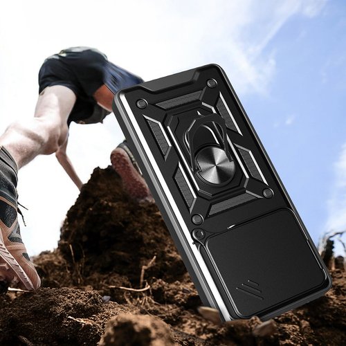 Redmi Note 14 4G Kılıf Magnetik Standlı Kamera Korumalı Sürgülü Vega Kapak