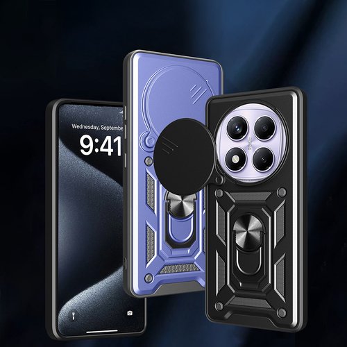 Redmi Note 14 Pro 4G Kılıf Magnetik Standlı Kamera Korumalı Sürgülü Vega Kapak