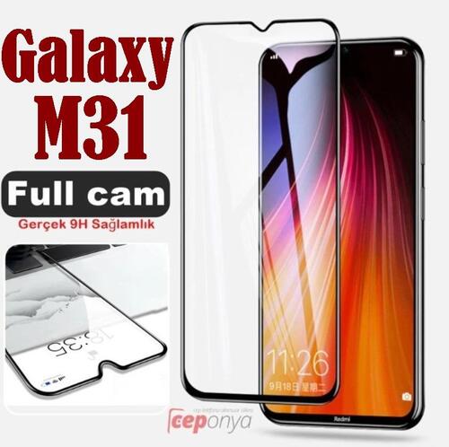 Galaxy M31 Kenarları Kırılmaya Dayanıklı Ekranı Full Kaplayan Cam