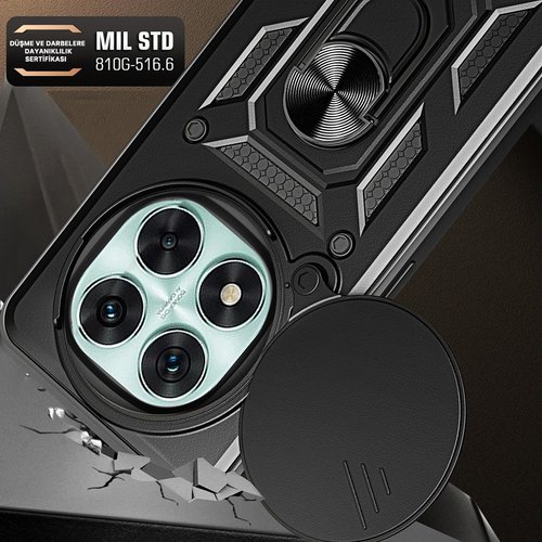 Redmi Note 14 Pro 5G Kılıf Magnetik Standlı Kamera Korumalı Sürgülü Vega Kapak