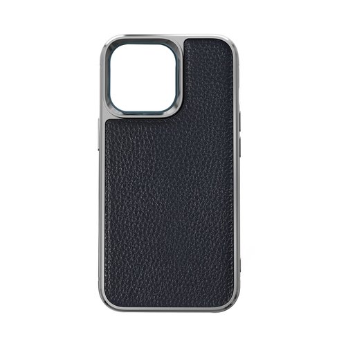 iPhone 13 Mini Uyumlu Kılıf Wiwu Genuine Leather Silver Calfskin Orjinal Deri Kapak