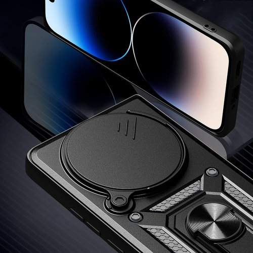 Redmi Note 14 Pro Plus Kılıf Magnetik Standlı Kamera Korumalı Sürgülü Vega Kapak