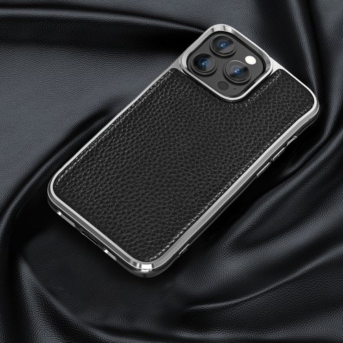 iPhone 13 Mini Uyumlu Kılıf Wiwu Genuine Leather Silver Calfskin Orjinal Deri Kapak