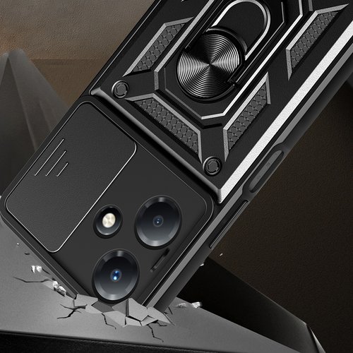 İnfinix Hot 30 Play Kılıf Magnetik Standlı Kamera Korumalı Sürgülü Vega Kapak