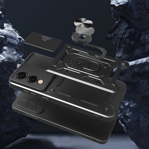 Galaxy S25 Edge Kılıf Magnetik Standlı Kamera Korumalı Sürgülü Vega Kapak