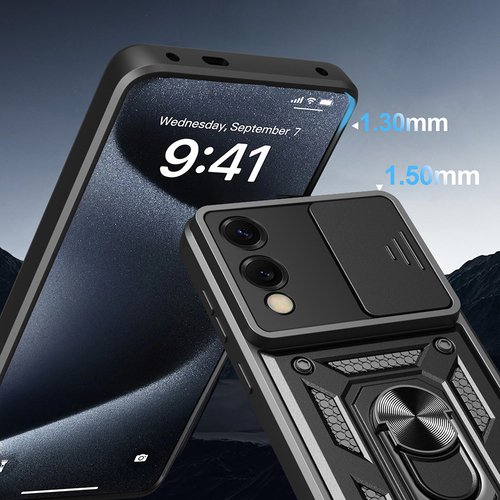 Galaxy S25 Edge Kılıf Magnetik Standlı Kamera Korumalı Sürgülü Vega Kapak