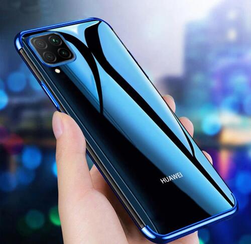 Huawei P40 Lite Kılıf Köşeleri Renkli Şeffaf Kamera Korumalı