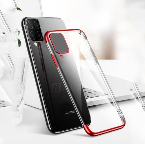 Huawei P40 Lite Kılıf Köşeleri Renkli Şeffaf Kamera Korumalı