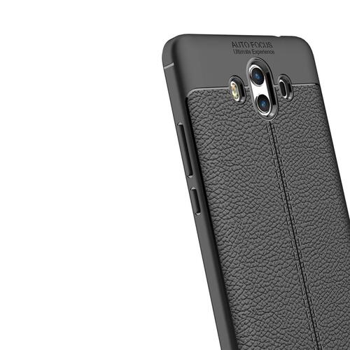 Huawei Mate 10 Kılıf Deri Desenli Kamera Korumalı Silikon