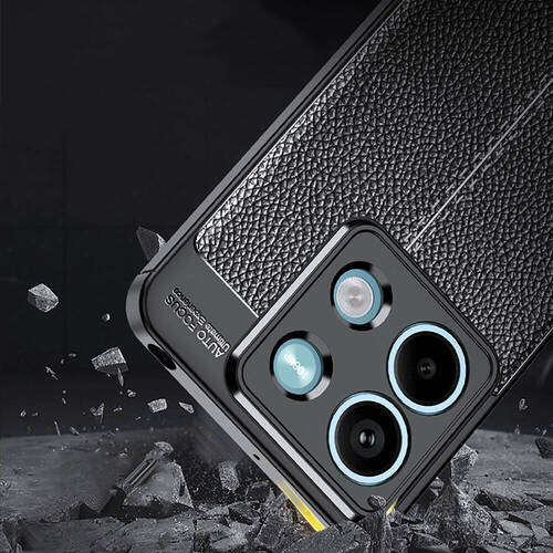 Xiaomi Redmi Note 13 5G Kılıf Deri Desenli Kamera Korumalı Silikon