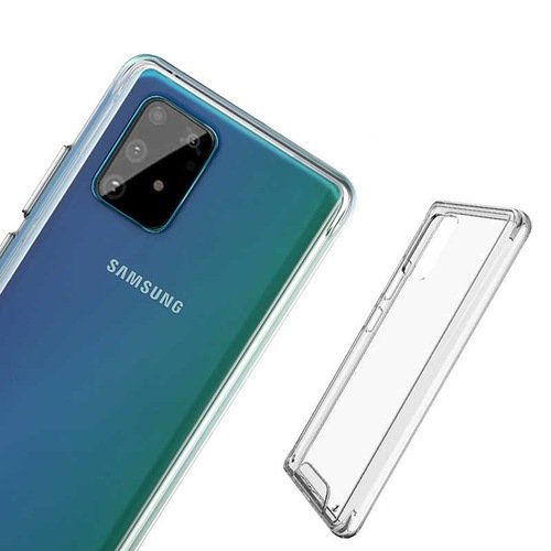 Galaxy S10 Lite Kenarları Silikon Yüzeyi Sert Şeffaf Gard Kılıf