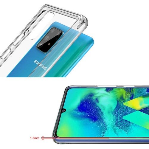 Galaxy S10 Lite Kenarları Silikon Yüzeyi Sert Şeffaf Gard Kılıf