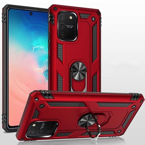 Galaxy S10 Lite Yüzüklü Standlı Manyetikli Armor Vega Zırh Kılıf