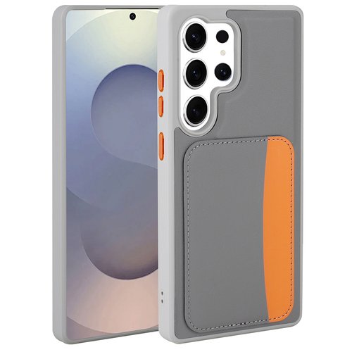 Galaxy S24 Ultra Kılıf Kartlıklı X-Kart Deri Görünümlü High Quality Silikon Kapak