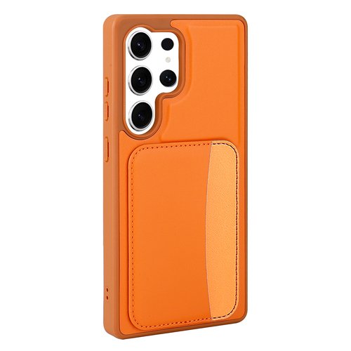 Galaxy S24 Ultra Kılıf Kartlıklı X-Kart Deri Görünümlü High Quality Silikon Kapak