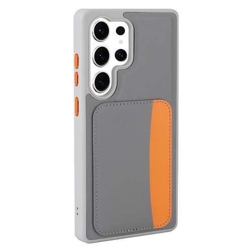 Galaxy S24 Ultra Kılıf Kartlıklı X-Kart Deri Görünümlü High Quality Silikon Kapak