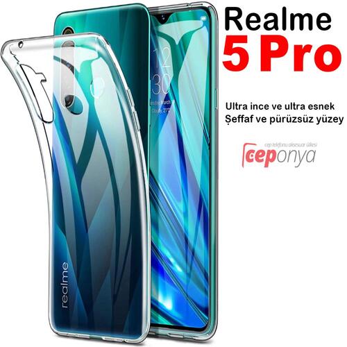 Realme 5 Pro İnce Esnek Şeffaf Sararmaz Süper Silikon Kılıf