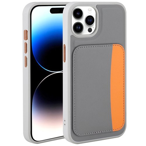 iPhone 15 Pro Max Kılıf Kartlıklı X-Kart Deri Görünümlü High Quality Silikon Kapak