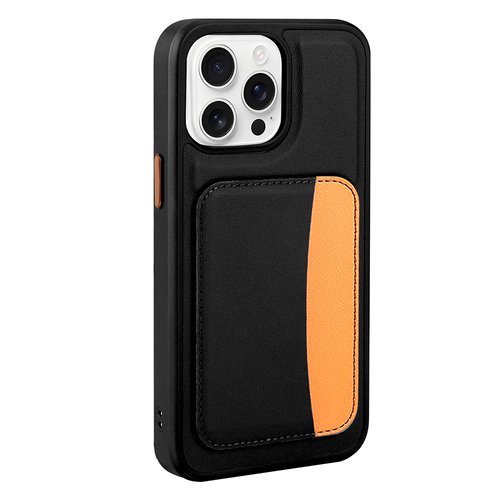 iPhone 16 Pro Max Kılıf Kartlıklı X-Kart Deri Görünümlü High Quality Silikon Kapak