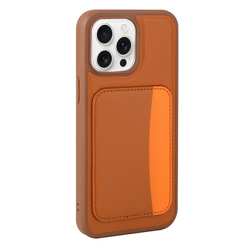 iPhone 16 Pro Max Kılıf Kartlıklı X-Kart Deri Görünümlü High Quality Silikon Kapak