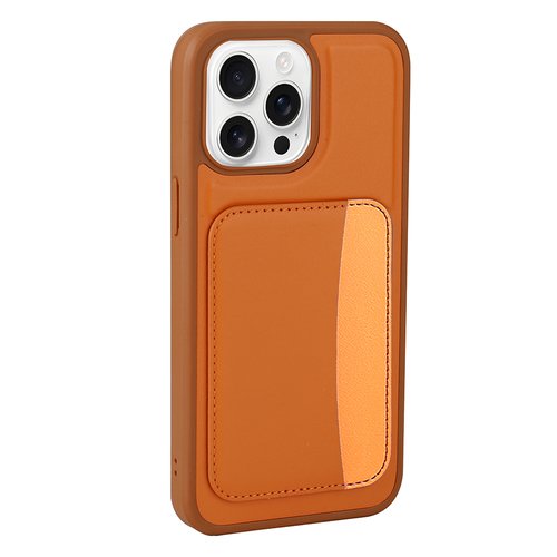 iPhone 16 Pro Max Kılıf Kartlıklı X-Kart Deri Görünümlü High Quality Silikon Kapak