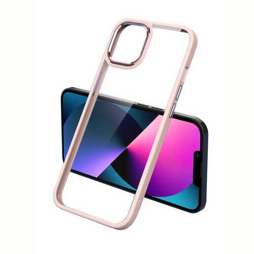 iPhone 11 Kılıf Ekran ve Kamera Çıkıntılı Kenarları Renkli Şeffaf Kapak