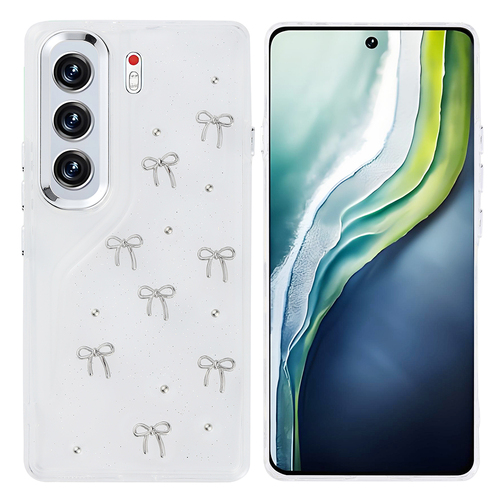 Tecno Camon 40 Pro Kılıf Airbag Tasarımlı Simli Şeffaf Kutup Kapak