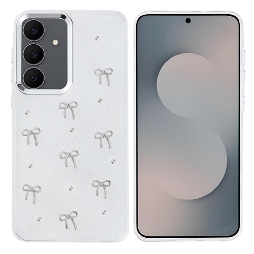 Galaxy S25 FE Kılıf Airbag Tasarımlı Simli Şeffaf Kutup Kapak