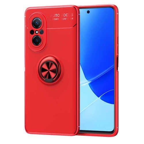 Huawei Nova 9 SE Kılıf Standlı Yüzüklü Manyetik Silikon