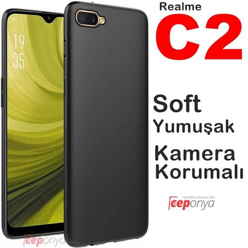 Realme C2 Kamera Korumalı Kaliteli Soft Silikon Kılıf