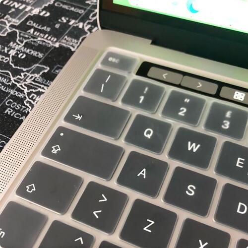 Apple Macbook 16' Touch Bar A2141 Klavye Koruyucu Transparan Buzlu Silikon Ped