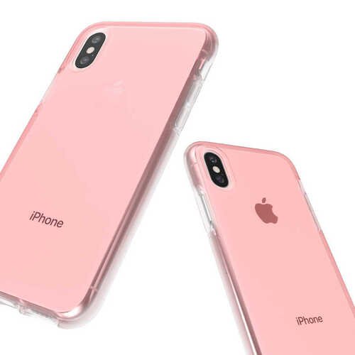 Apple iPhone XS Max 6.5 Transparan UR Renki Transparan Ice Cube Kapak