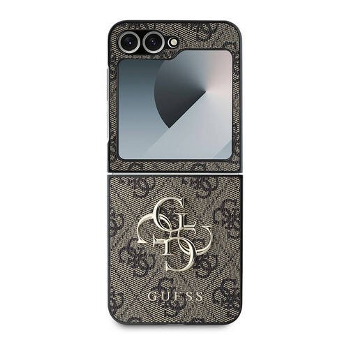 Galaxy Z Flip 6 Kılıf Guess Orjinal Lisanslı Leather Metal Logo Kapak