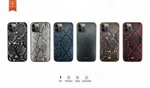 Apple iPhone 12 Kılıf Kajsa Glamorous Serisi Snake Pattern Kapak