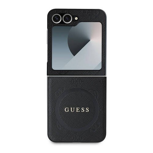 Galaxy Z Flip 6 Kılıf Guess Orjinal Lisanslı Saffiano Metal Logo Kapak