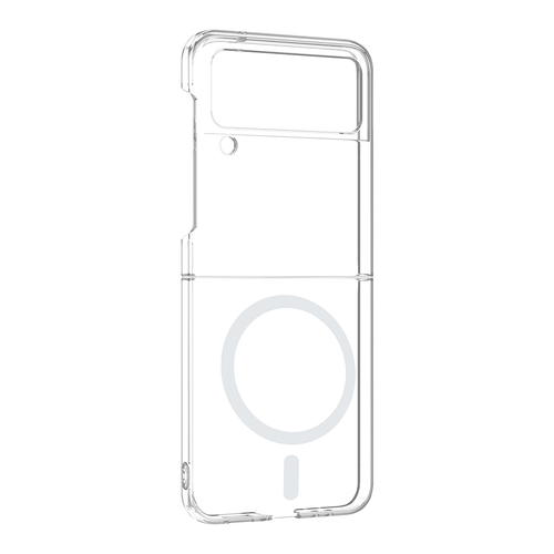 Galaxy Z Flip 4 Kılıf Kamera Korumalı MagSafe Şarj Özellikli Lüx Şeffaf London Silikon Kapak