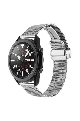 Galaxy Watch 3 45mm Uyumlu KRD-85 Metal Otomatik Mekanizmalı Klips Kordon