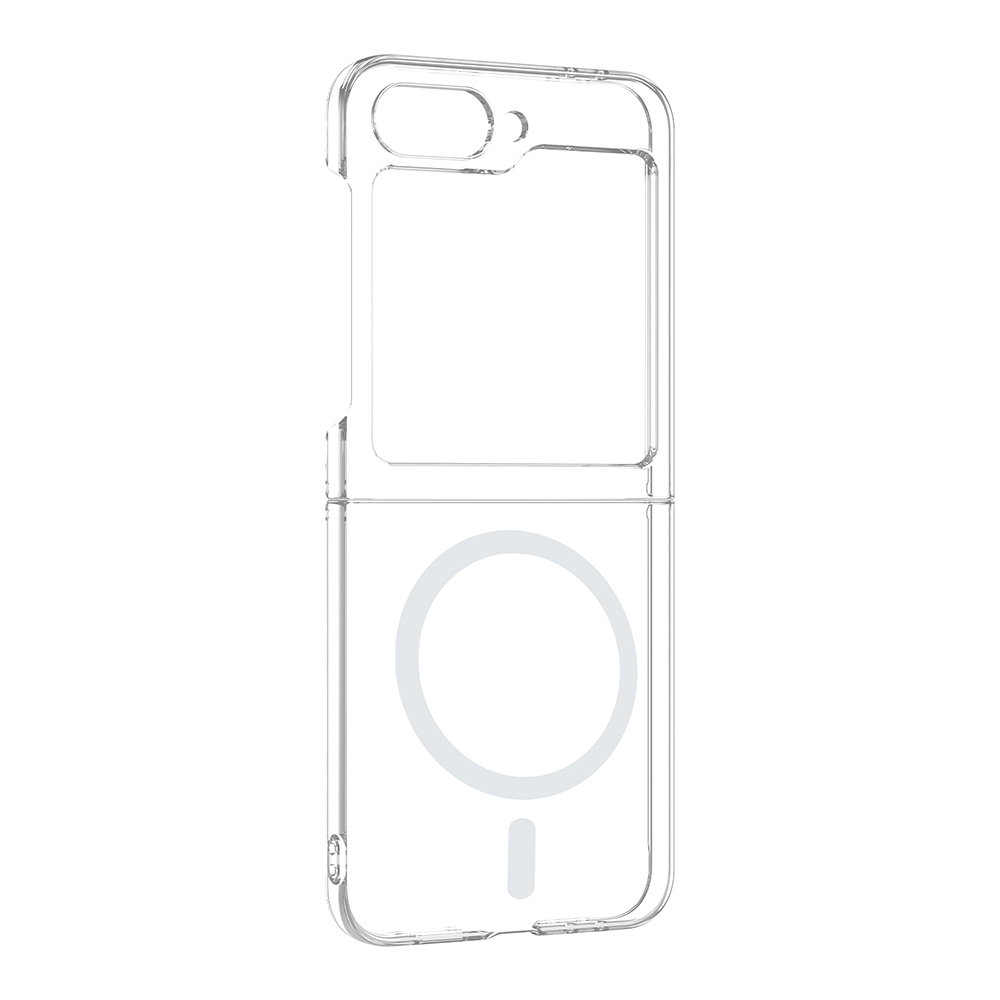 Galaxy Z Flip 6 Kılıf Kamera Korumalı MagSafe Şarj Özellikli Lüx Şeffaf London Silikon Kapak