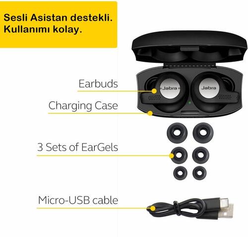 Jabra Evolve 65T MS Bluetooth Kulaklık Titanyum Siyah