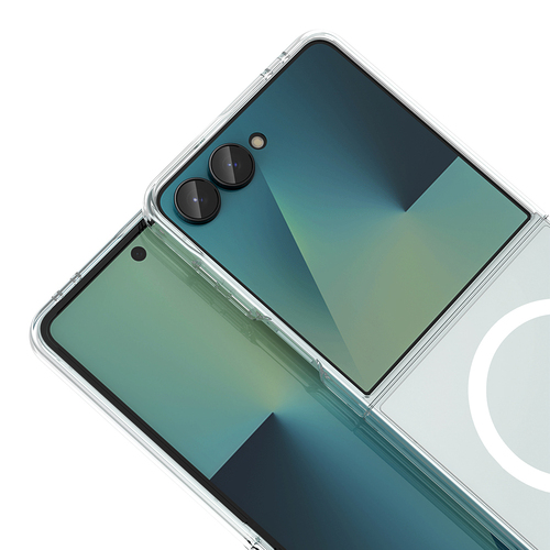 Galaxy Z Flip 7 Kılıf Kamera Korumalı MagSafe Şarj Özellikli Lüx Şeffaf London Silikon Kapak