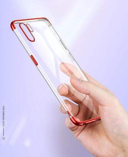 Galaxy Note 10 Plus Kılıf İnce Köşeleri Renkli Şeffaf Silikon