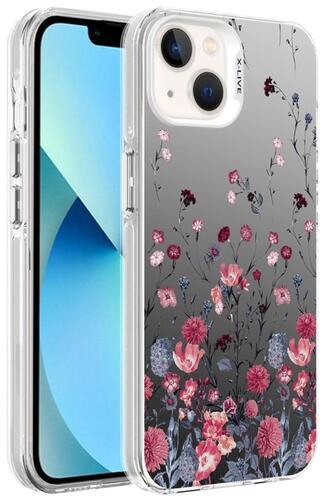 Apple iPhone 14 Kılıf Desenli Silver Lüx Sert Kapak