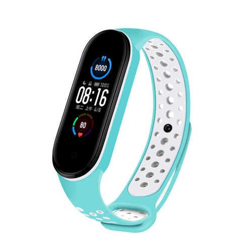 Xiaomi Mi Band 6 KRD-02 Suya Dayanıklı Delikli Renkli Silikon Kordon