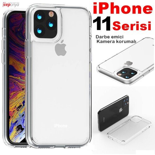 iPhone 11 Darbe Emici Kamera Korumalı Antişok Şeffaf Kılıf