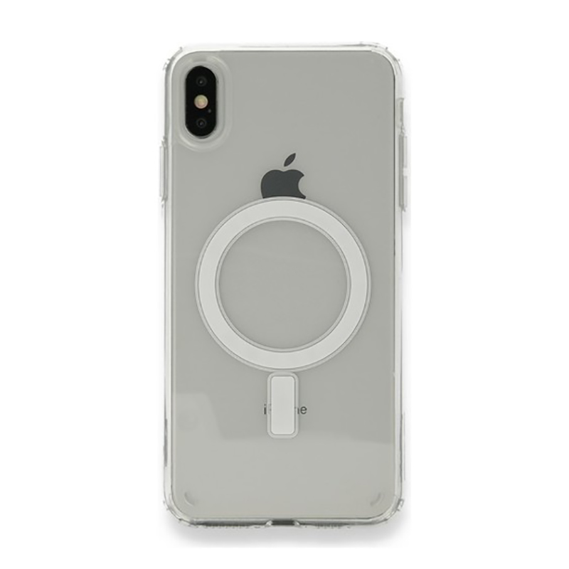 iPhone XS 5.8 Kılıf Magsafe Şarj Özellikli Şeffaf Sert PC Embos Kapak
