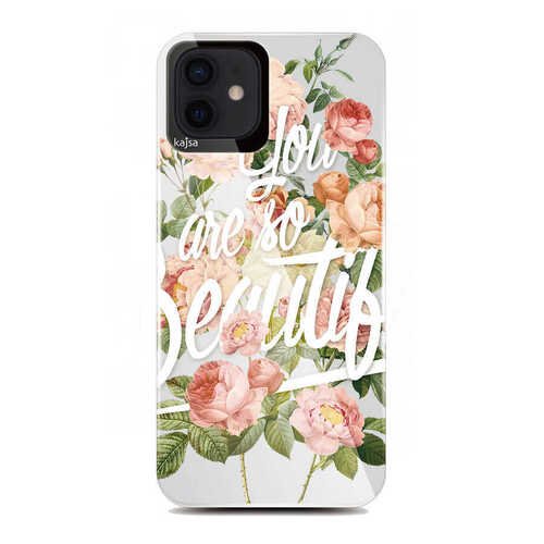 Apple iPhone 12 Kılıf Çiçek Desenli Kajsa Floral Kapak