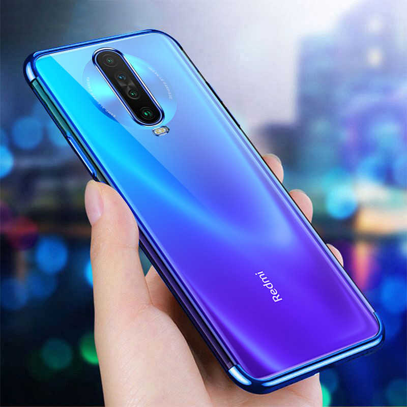 Redmi K30 / Poco X2 Kılıf İnce Köşeleri Renkli Şeffaf Silikon