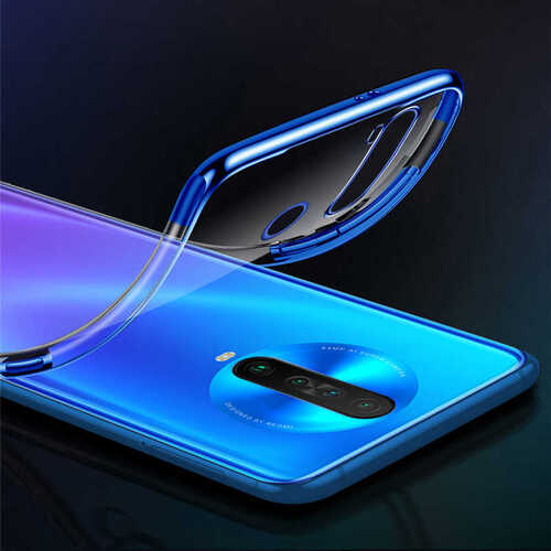 Redmi K30 / Poco X2 Kılıf İnce Köşeleri Renkli Şeffaf Silikon