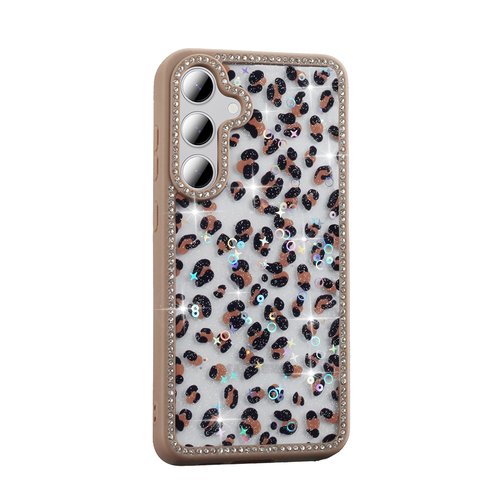 Galaxy S24 FE Kılıf Taşlı ve Simli Işıltılı Kelebek Kapak